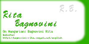 rita bagnovini business card